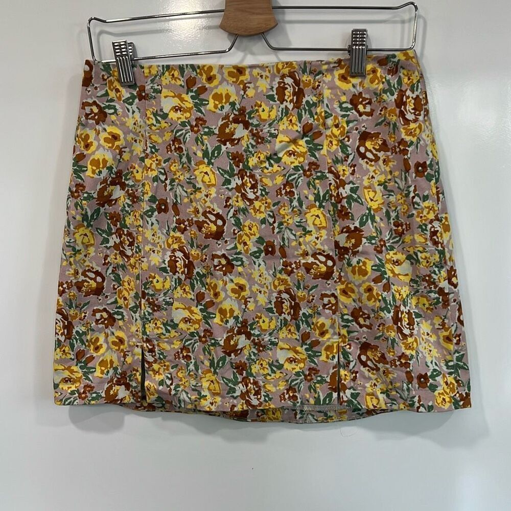 Astr the label medium yellow floral mini skirt